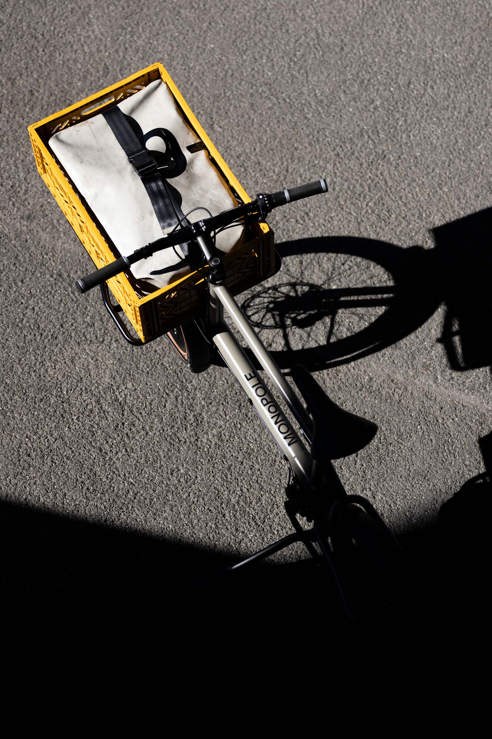 freitag bag on a cargo bike
